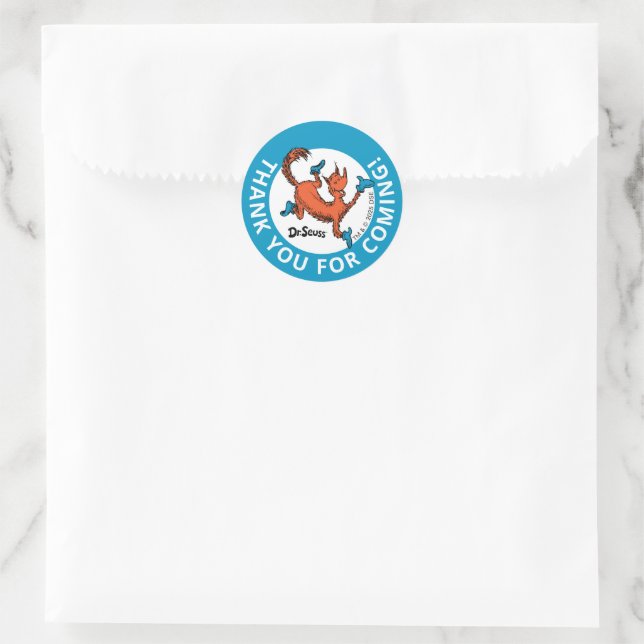 Sticker Rond Confettis de personnages de Dr Seuss | Anniversair (Sac)