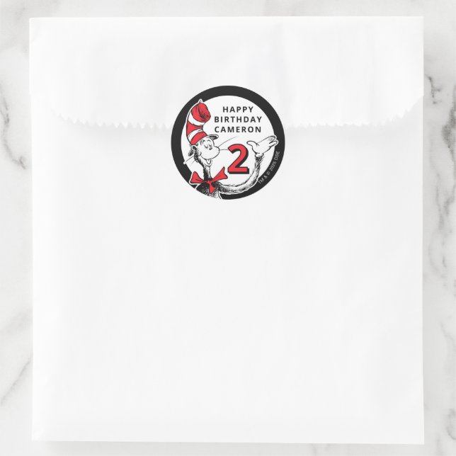 Sticker Rond Confettis de personnages du Dr Seuss | Anniversair (Sac)