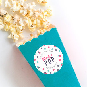 Sticker Rond Confettis turquoises roses d'indigo prêts à saut