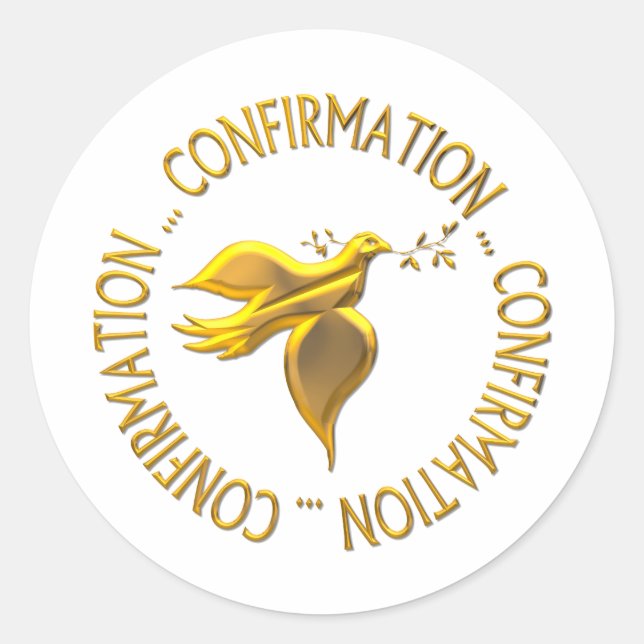 Sticker Rond Confirmation en or et Holy Spirit (Devant)