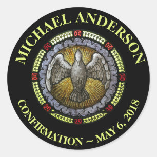 Sticker Rond Confirmation en verre de l'Esprit Saint RCIA
