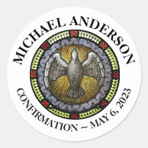 Sticker Rond Confirmation en verre de l'Esprit Saint RCIA
