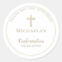 Confirmation simple de croix d'or blanc