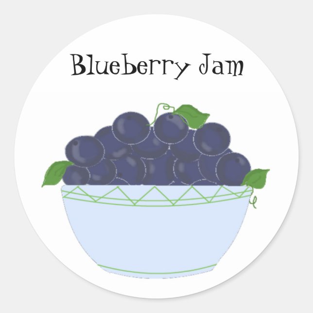 Sticker Rond Confiture aux bleuets (Devant)