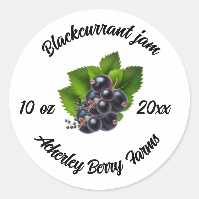Sticker Rond Confiture de cassis (Devant)