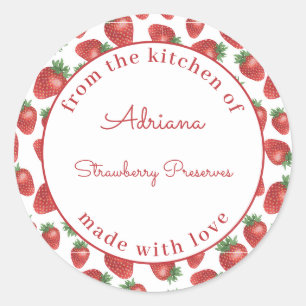 Sticker Rond Confiture de fraise customisée de la cuisine de