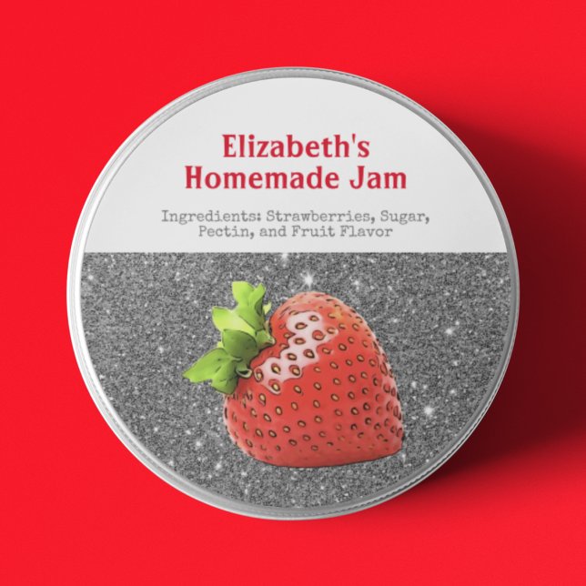 Sticker Rond Confiture de Fraise Maison Personnalisée Étincelle (Créateur téléchargé)