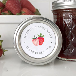 Sticker Rond Confiture de fraises maison bohème simple d'été HE