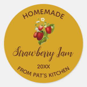 Sticker Rond Confiture de fraises maison modifiable