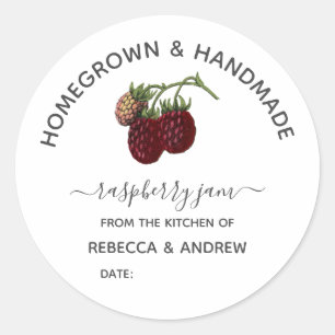 Sticker Rond Confiture de framboise fait maison & artisanal Vin