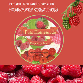 Sticker Rond Confiture de framboise maison sur mesure