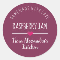Confiture de framboise moderne violet fait maison