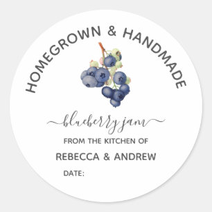 Sticker Rond Confiture de Myrtille Faite Maison & Artisanale Vi