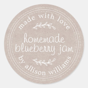 Sticker Rond Confiture De Myrtille Maison Rustique Dans Du Papi