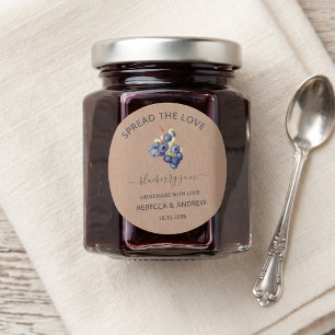 Sticker Rond Confiture de Myrtille "Spread The Love" Papier Kra