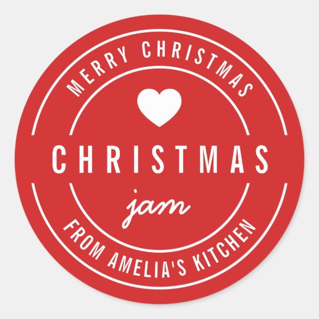 Sticker Rond Confiture de Noël Merry Christmas Kitchen de coule (Devant)