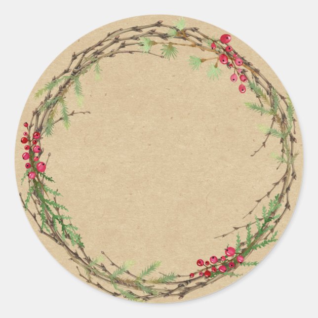 Sticker Rond Confiture de Noël mise en conserve Rustique (Devant)
