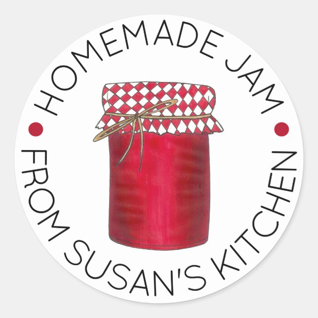Sticker Rond Confiture Maison Confiture Confiture De Fruits Fai (Devant)