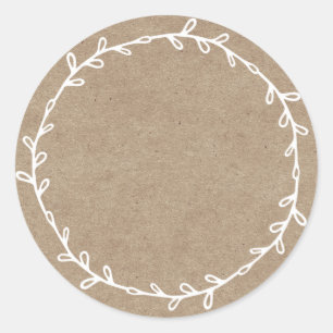 Sticker Rond Confiture Maison Rustique Bocal en Papier Kraft Éc