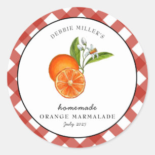 Sticker Rond Confiture ronde au plaid de marmelade d'orange