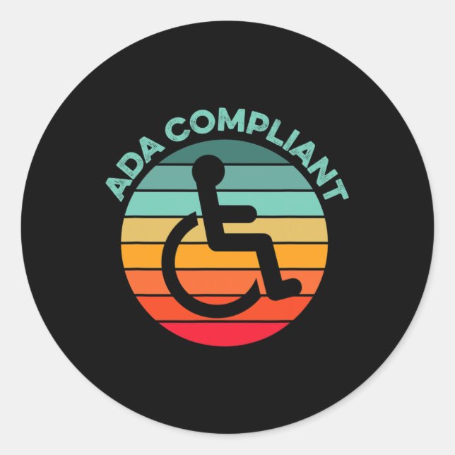 Sticker Rond Conformité ADA Conformité Accessibilité Conformité (Devant)