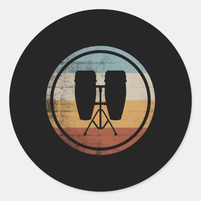 Sticker Rond Conga Drum Pour Musiciens Conga Drum (Devant)