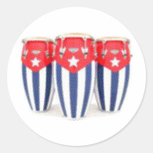 Sticker Rond Congas cubain