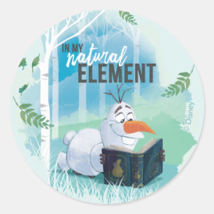 Sticker Rond Congelé 2 : Olaf   Dans Mon Élément Naturel