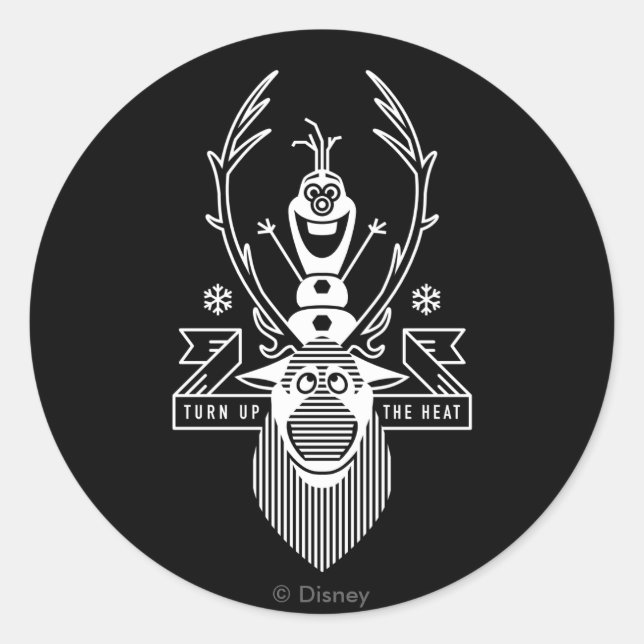 Sticker Rond Congelé | Olaf et Sven (Devant)