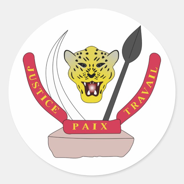 Sticker Rond Congo Armoiries CD (Devant)