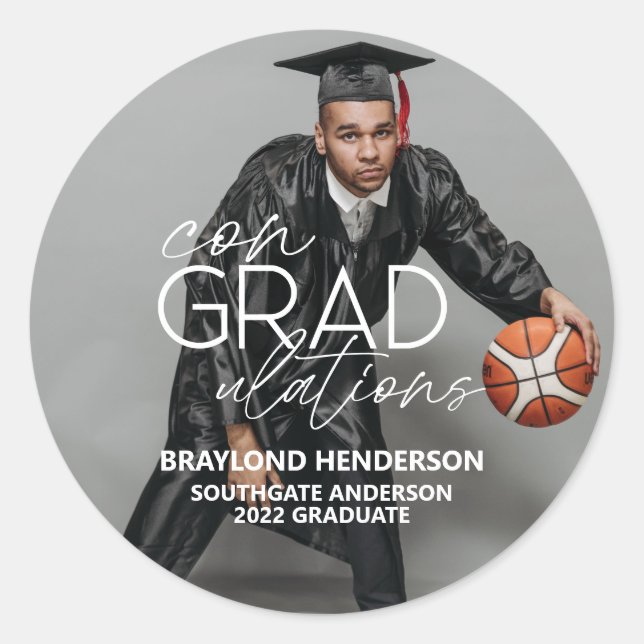 Sticker Rond ConGRADulations Graduation (Devant)