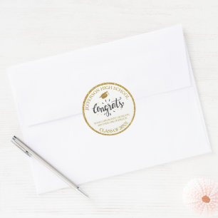 Sticker Rond Congrats de graduation sur mesure Classe d'or de f