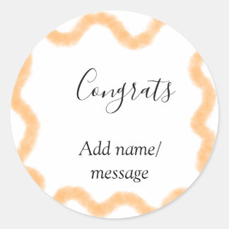 Sticker Rond Congrats orange spiral Spanish border boho retro n