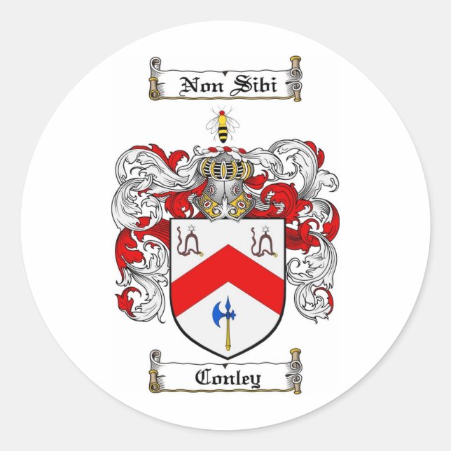STICKER ROND CONLEY FAMILLE CREST - CONLEY COAT D'ARMES (Devant)