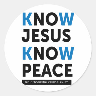 Sticker Rond Connais Jésus La Paix, Pas De Censure