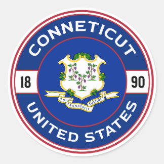 Sticker Rond Connecticut, États-Unis :