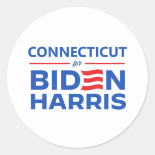 Sticker Rond Connecticut pour Biden Harris