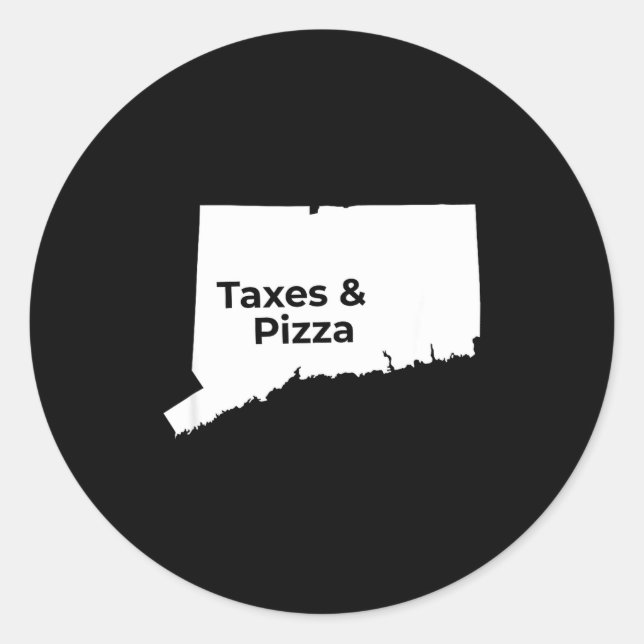 Sticker Rond Connecticut Taxes &amp; Connecticut Zza  (Devant)