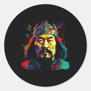 Sticker Rond Conquérant de guerre Genghis Khan