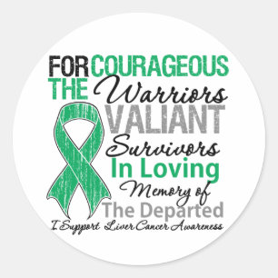 Sticker Rond Conscience de Cancer de foie de soutien d'hommage