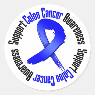 Sticker Rond Conscience de cancer du colon de soutien