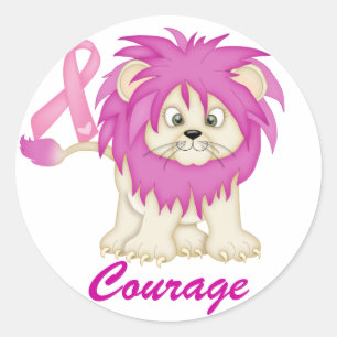 Sticker Rond Conscience de Cancer - le lion de Tracy par SRF