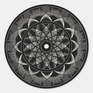 Sticker Rond Conscience - Géométrie Sacrée Mandala