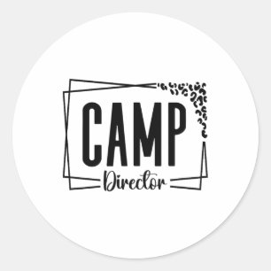 Sticker Rond Conseiller Directeur de Camp Drôle Design de Campi