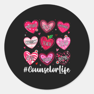Sticker Rond Conseiller Scolaire Vie Counseling Cœurs École Val