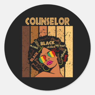 Sticker Rond Conseillère Afro-Américaine Femmes Historique Noir