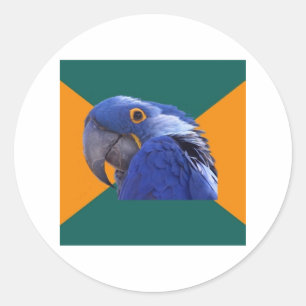 Sticker Rond Conseils aux oiseaux paranoïaques Mème animal