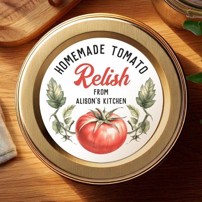 Sticker Rond Consertissage de tomates maison sur mesure (Créateur téléchargé)