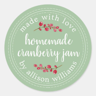 Sticker Rond Conservation de confiture de cranberry maison pour