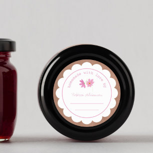Sticker Rond Conservation de confiture personnalisée   Fleurs r